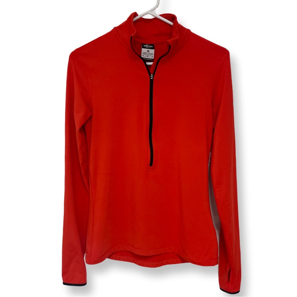 Nike Pro ❗️Dri-Fit 1/4 Zip Mock Neck Pullover Women’s Medium Orange
